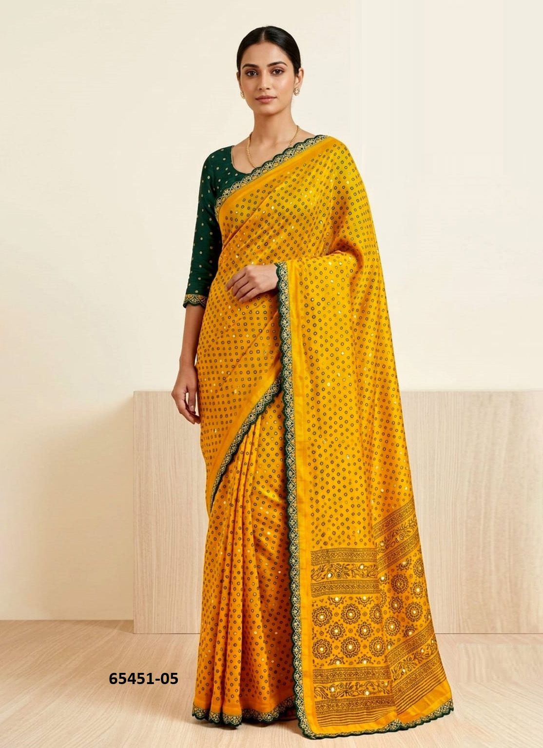RANI BANDHEJ 6 - Catalog # 65451 (Set of 6 Sarees) RANI BANDHEJ 6 - Catalog # 65451 (Set of 6 Sarees)