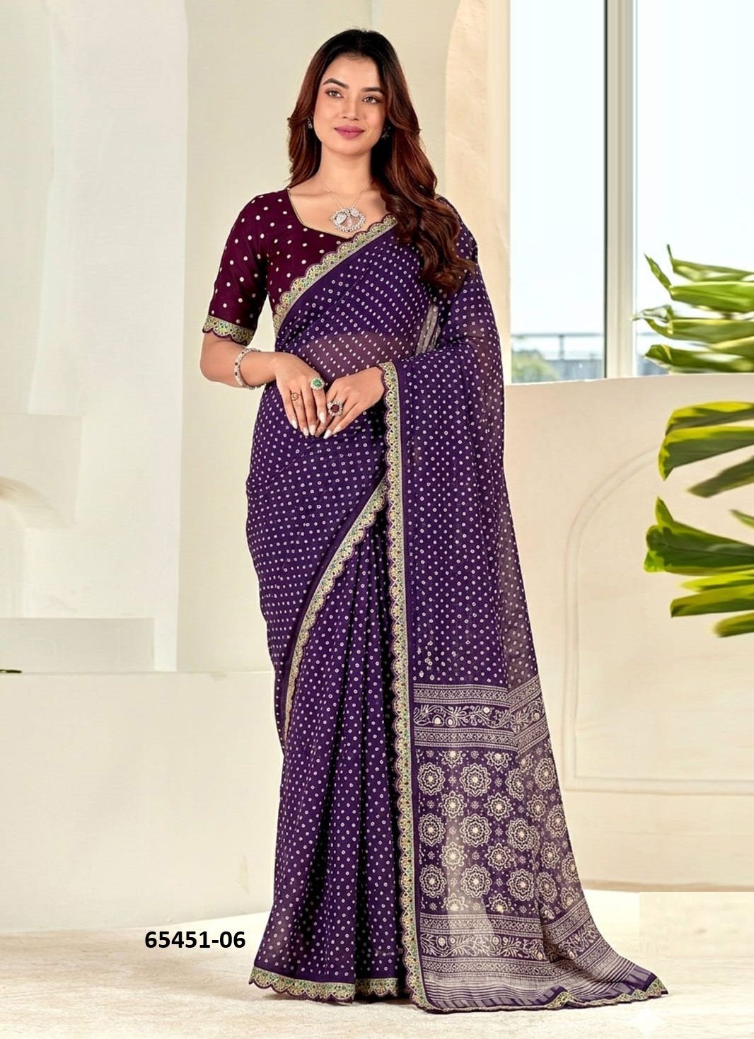 RANI BANDHEJ 6 - Catalog # 65451 (Set of 6 Sarees) RANI BANDHEJ 6 - Catalog # 65451 (Set of 6 Sarees)