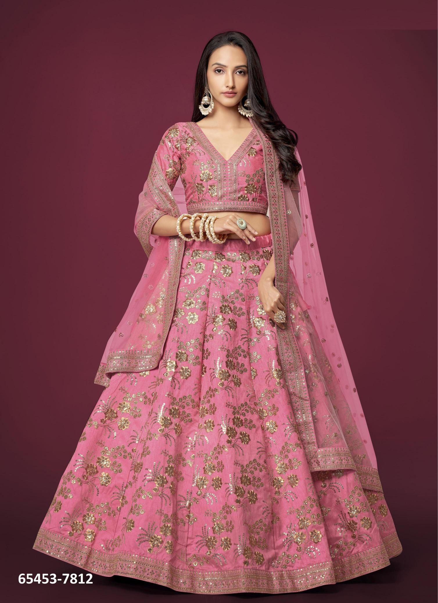 MODERN VIBES 2 - Catalog # 65453 (Set of 6 Semi-Stitched Lehengas)