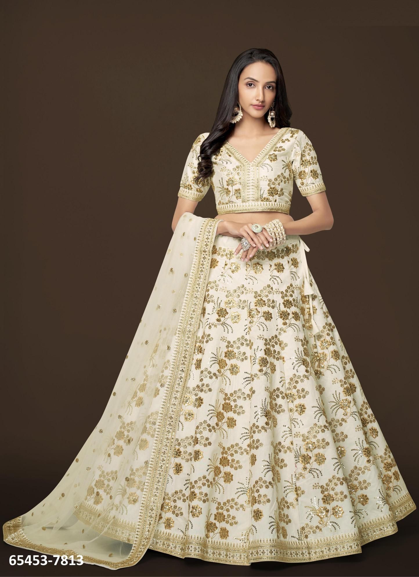 MODERN VIBES 2 - Catalog # 65453 (Set of 6 Semi-Stitched Lehengas)