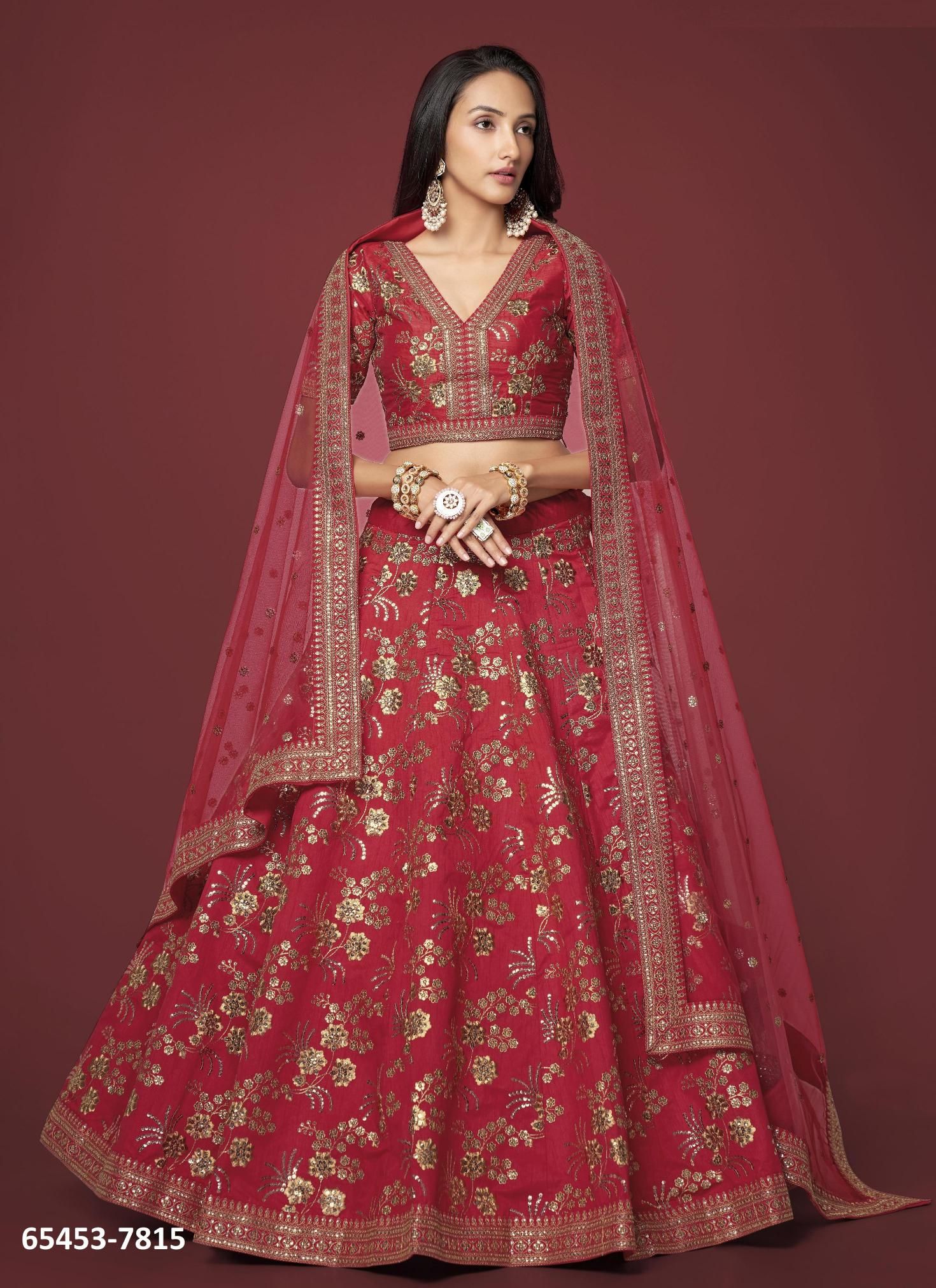 MODERN VIBES 2 - Catalog # 65453 (Set of 6 Semi-Stitched Lehengas)