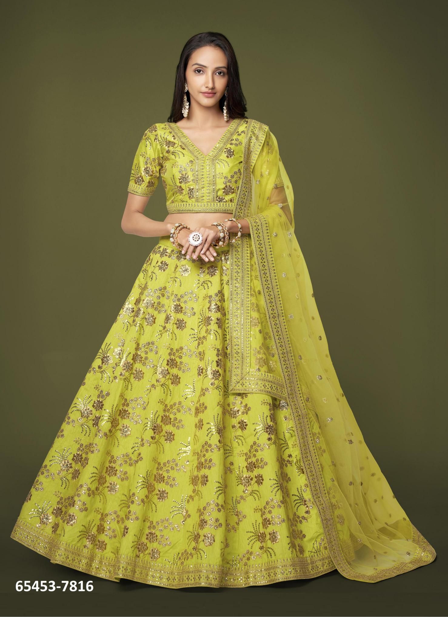 MODERN VIBES 2 - Catalog # 65453 (Set of 6 Semi-Stitched Lehengas)
