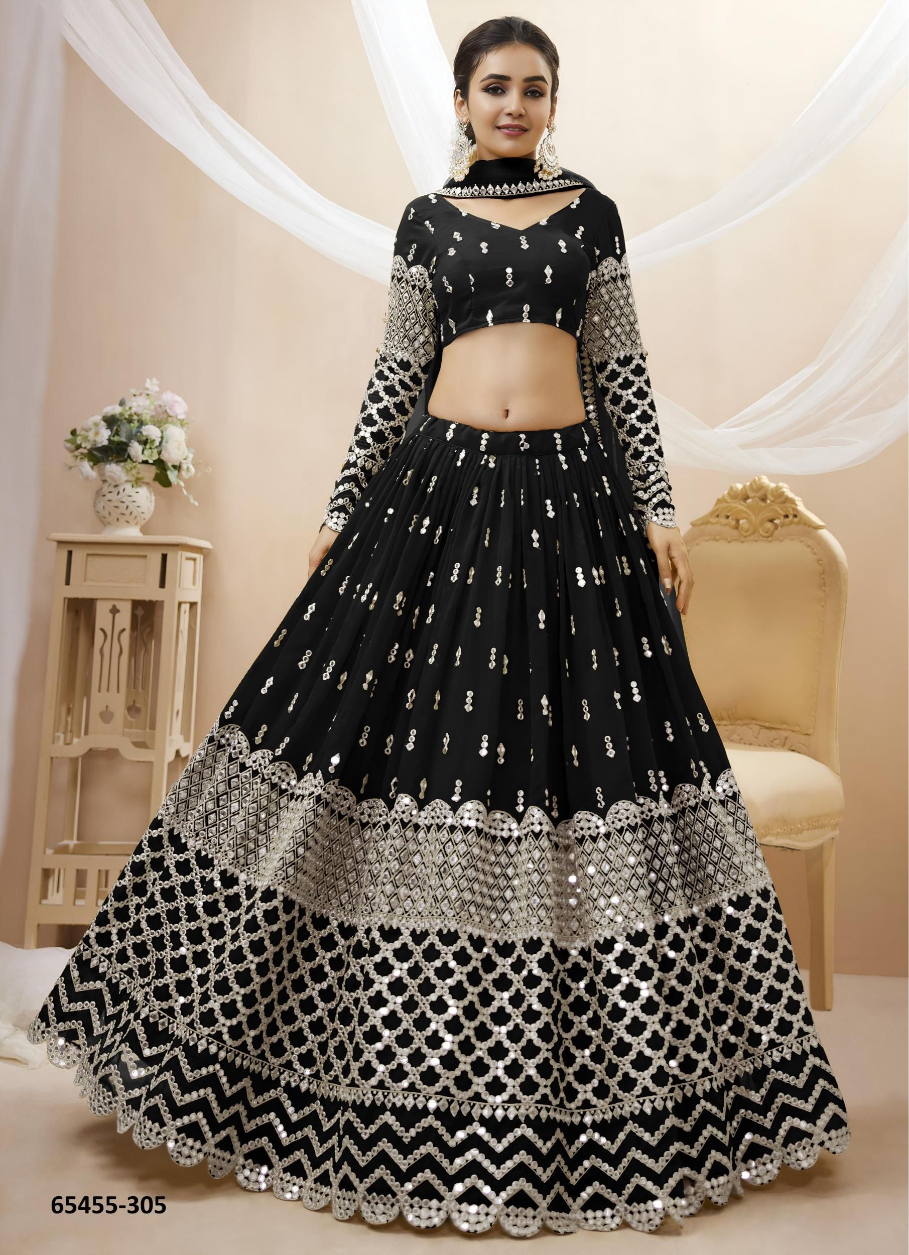 EXPRESSION 1 - Catalog # 65455 (Set of 11 Semi-Stitched Lehengas)