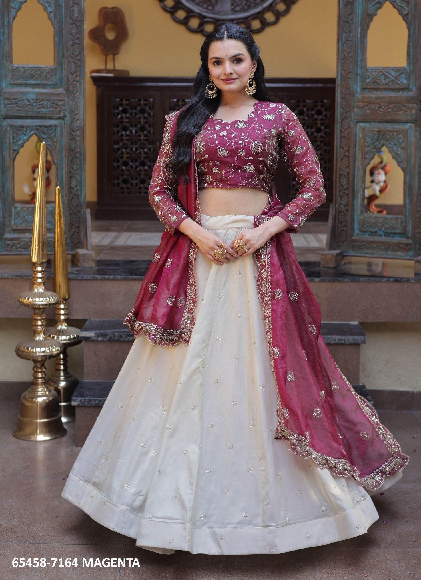 SERIES 7164 - Catalog # 65458 (Set of 2 Semi-Stitched Lehengas) SERIES 7164 - Catalog # 65458 (Set of 2 Semi-Stitched Lehengas)