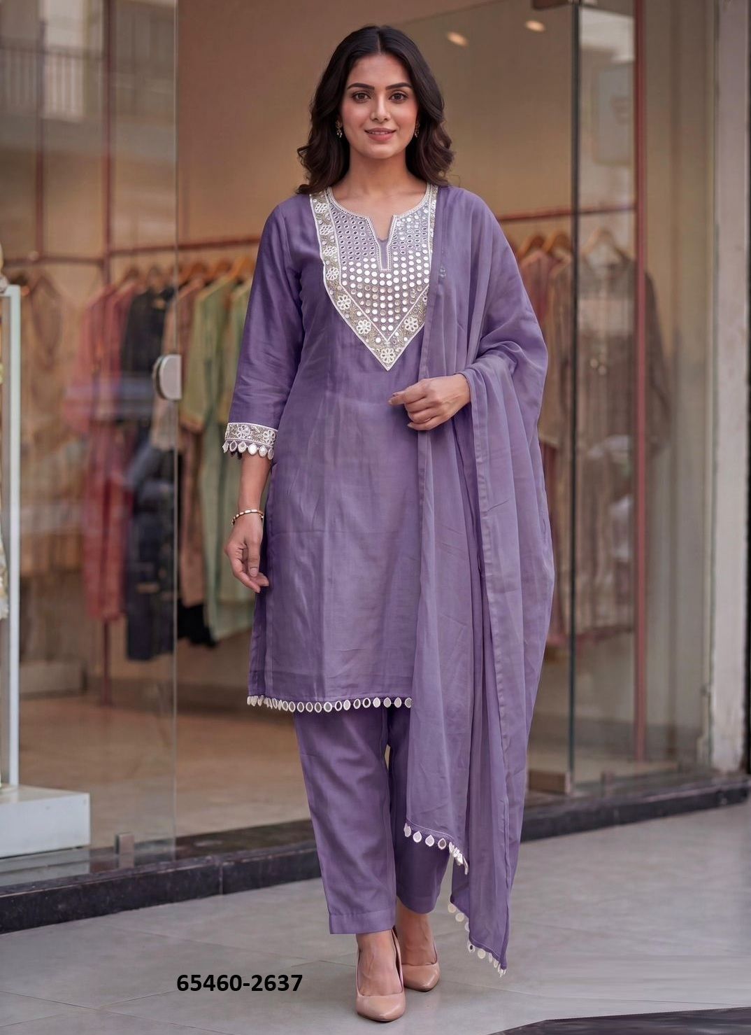 PINTEREST PREMIUM 3 - Catalog # 65460 (Set of 6 Readymade Salwar Suits)