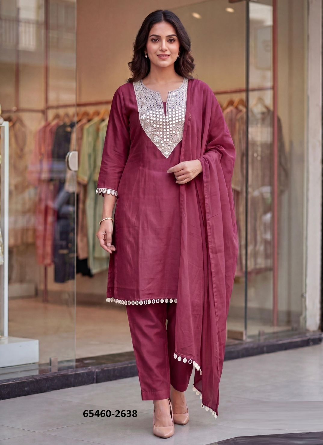 PINTEREST PREMIUM 3 - Catalog # 65460 (Set of 6 Readymade Salwar Suits)