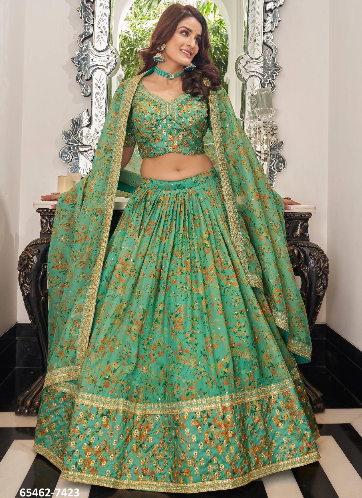 CULTURAL 2 - Catalog # 65462 (Set of 10 Semi-Stitched Lehengas) CULTURAL 2 - Catalog # 65462 (Set of 10 Semi-Stitched Lehengas)