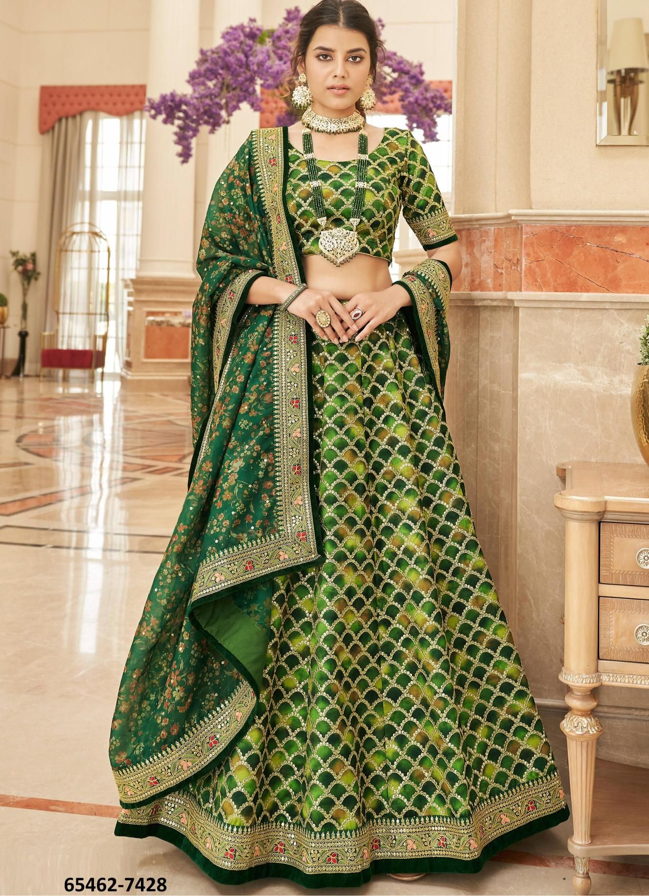 CULTURAL 2 - Catalog # 65462 (Set of 10 Semi-Stitched Lehengas) CULTURAL 2 - Catalog # 65462 (Set of 10 Semi-Stitched Lehengas)