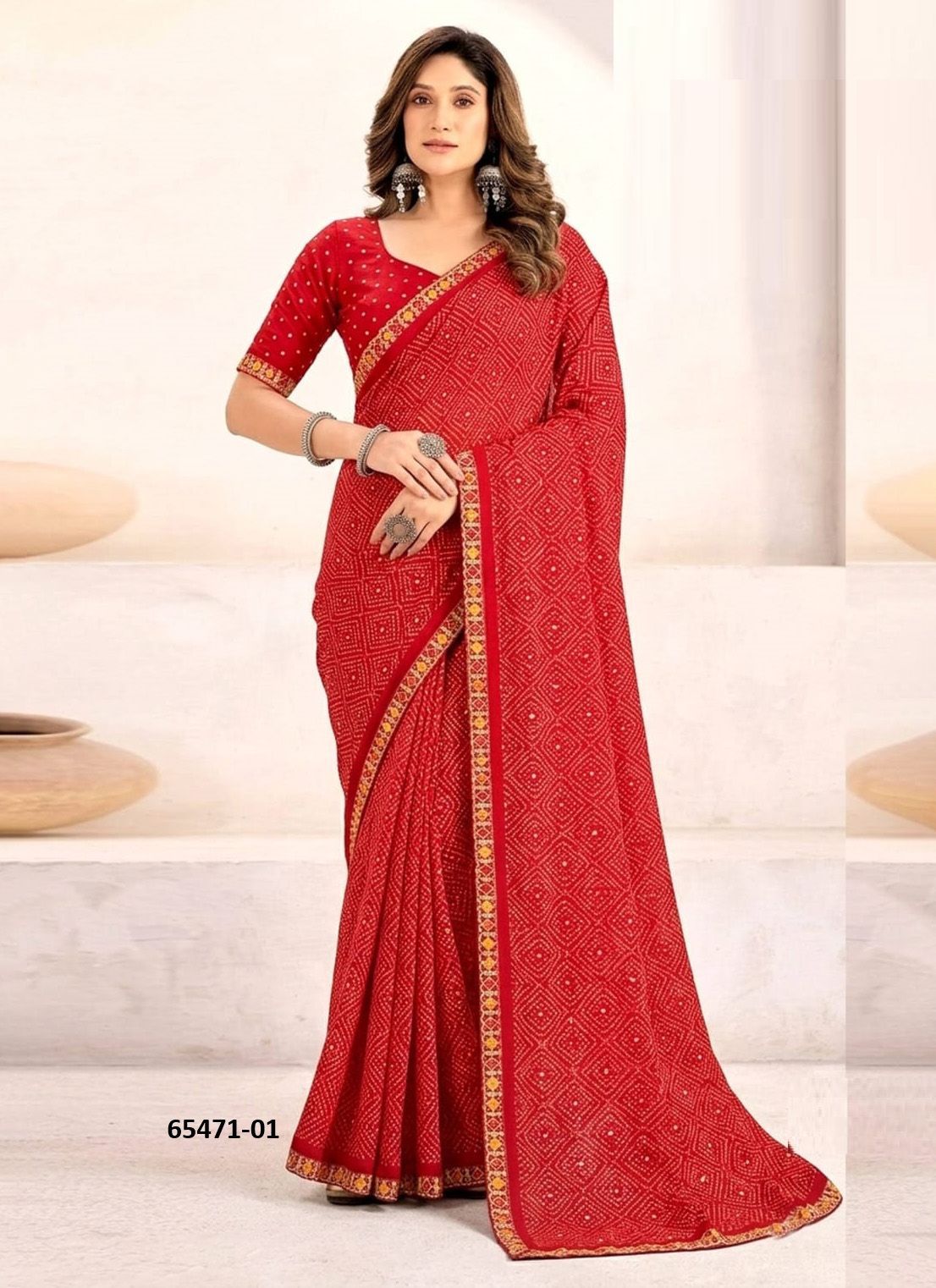 RANI BANDHEJ 5 - Catalog # 65471 (Set of 6 Sarees) RANI BANDHEJ 5 - Catalog # 65471 (Set of 6 Sarees)