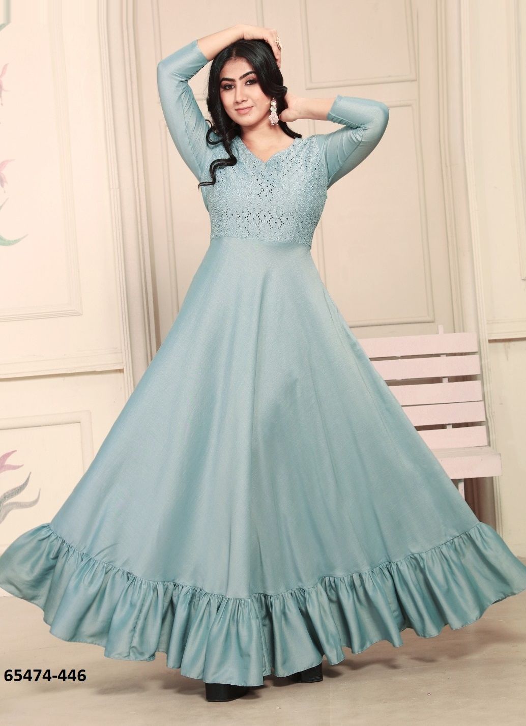 PADMALAYA - Catalog # 65474 (Set of 3 Readymade Gowns) PADMALAYA - Catalog # 65474 (Set of 3 Readymade Gowns)