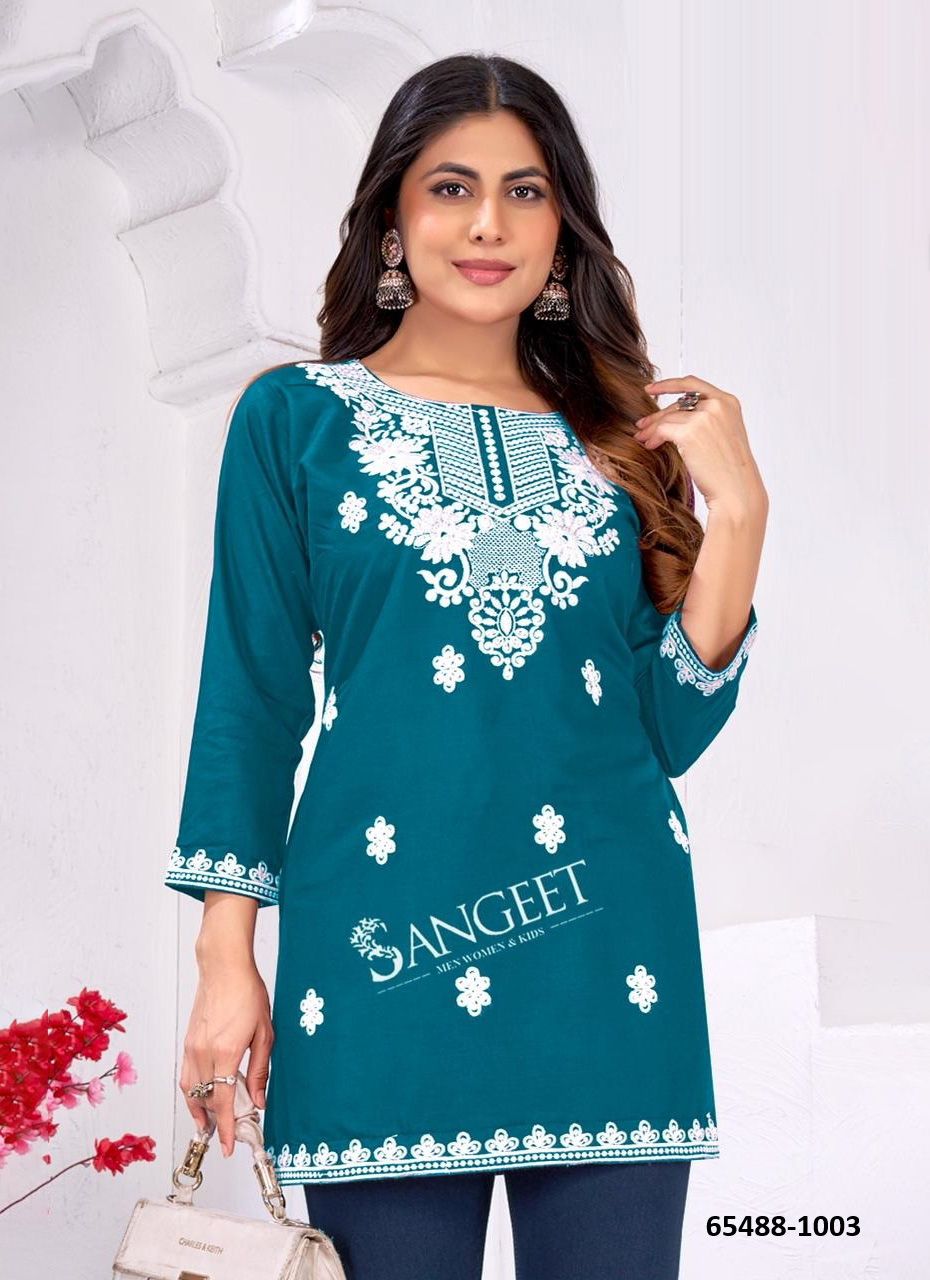 VIHONA - Catalog # 65488 (Set of 6 Readymade Women's Kurtis / Tops)