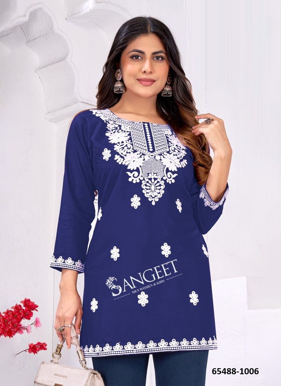 VIHONA - Catalog # 65488 (Set of 6 Readymade Women's Kurtis / Tops)
