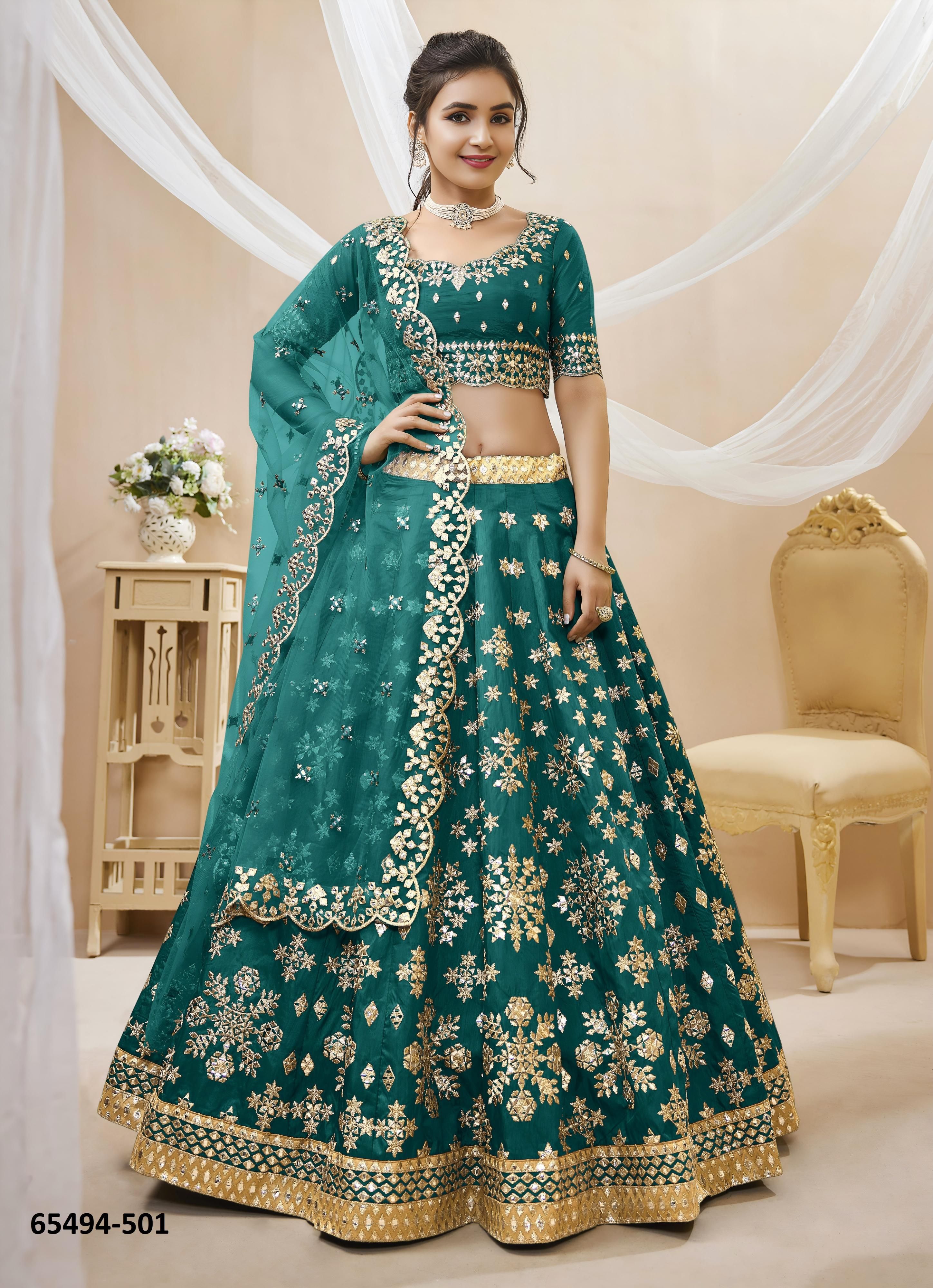 ANGELIC 1 - Catalog # 65494 (Set of 6 Semi-Stitched Lehengas) ANGELIC 1 - Catalog # 65494 (Set of 6 Semi-Stitched Lehengas)