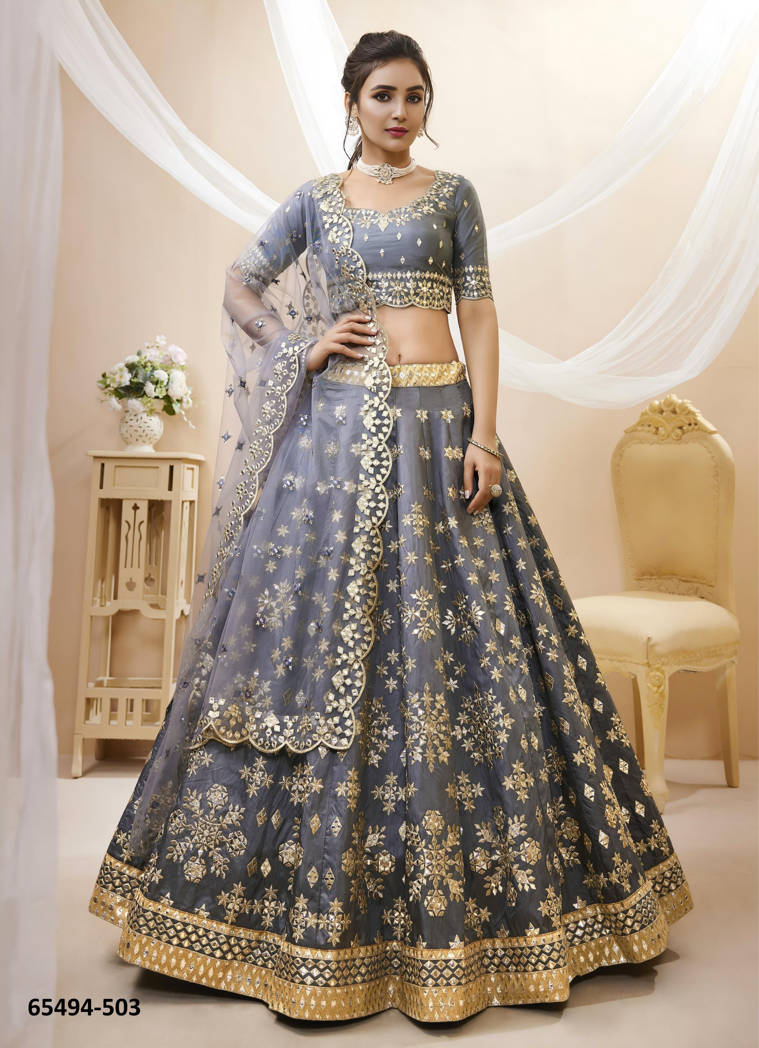 ANGELIC 1 - Catalog # 65494 (Set of 6 Semi-Stitched Lehengas) ANGELIC 1 - Catalog # 65494 (Set of 6 Semi-Stitched Lehengas)