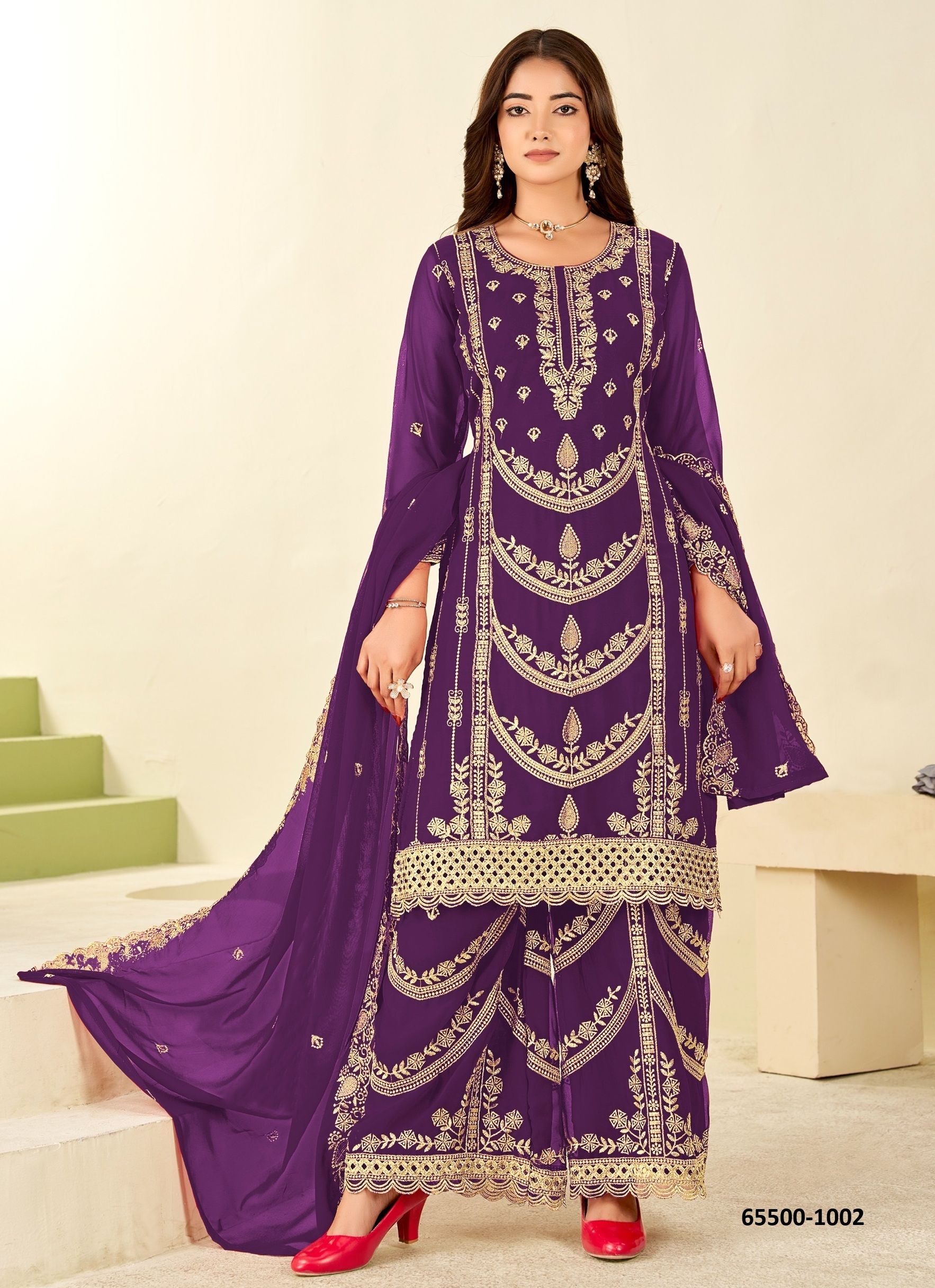 MUMTAZ - Catalog # 65500 (Set of 6 Readymade Salwar Suits) MUMTAZ - Catalog # 65500 (Set of 6 Readymade Salwar Suits)