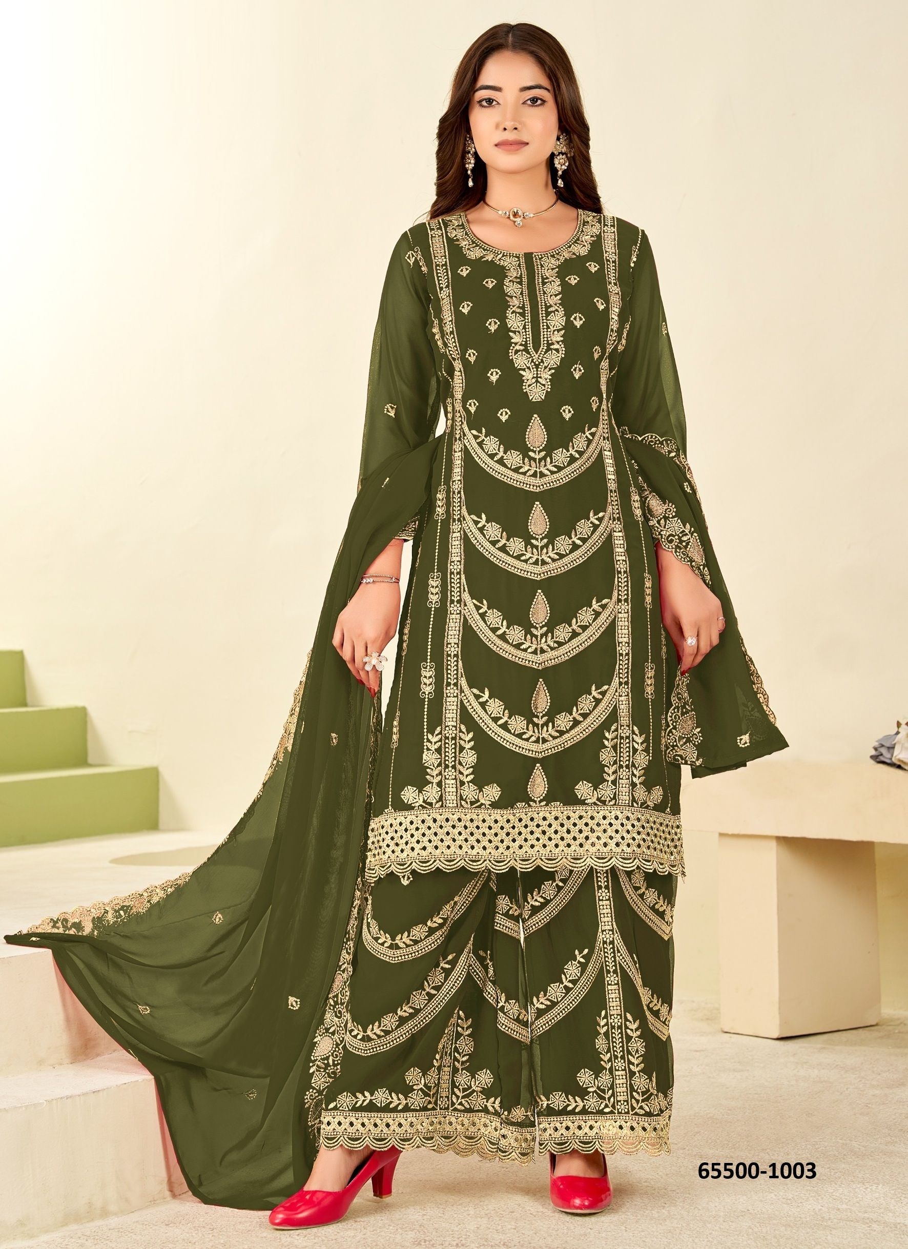 MUMTAZ - Catalog # 65500 (Set of 6 Readymade Salwar Suits) MUMTAZ - Catalog # 65500 (Set of 6 Readymade Salwar Suits)