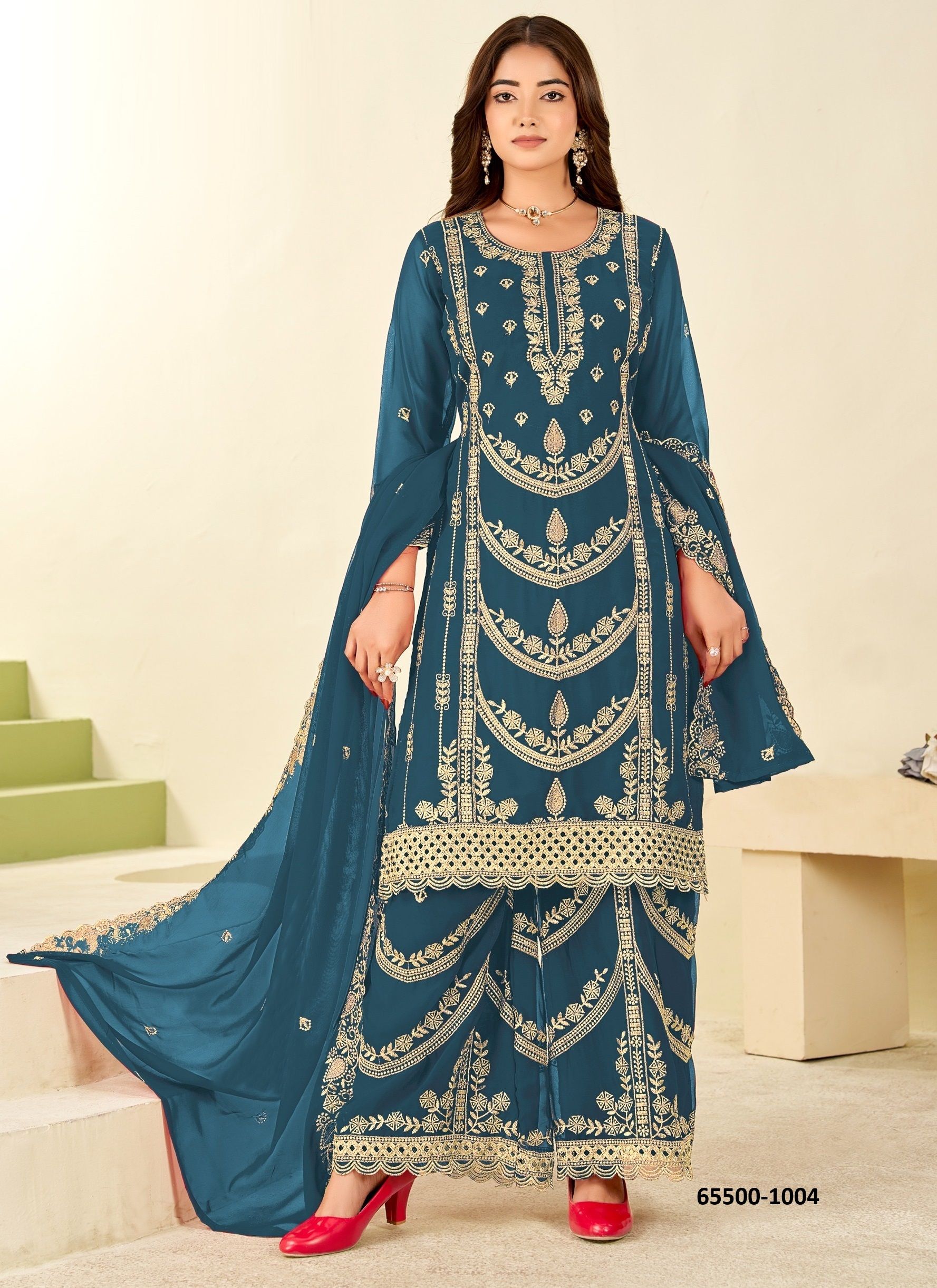 MUMTAZ - Catalog # 65500 (Set of 6 Readymade Salwar Suits) MUMTAZ - Catalog # 65500 (Set of 6 Readymade Salwar Suits)