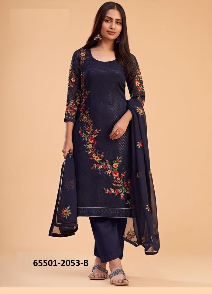 ZAIDA 12 - Catalog # 65501 (Set of 4 Semi-Stitched / Un-Stitched Suits)