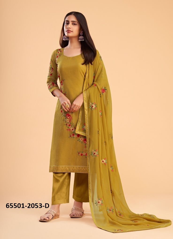 ZAIDA 12 - Catalog # 65501 (Set of 4 Semi-Stitched / Un-Stitched Suits)