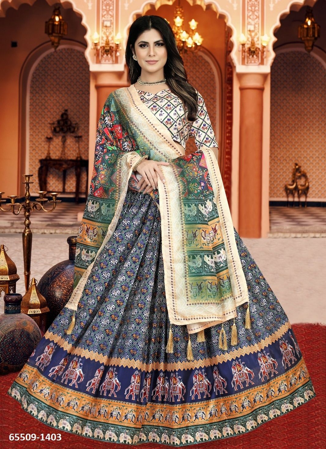 LUCAYA 14 - Catalog # 65509 (Set of 7 Semi-Stitched Lehengas) LUCAYA 14 - Catalog # 65509 (Set of 7 Semi-Stitched Lehengas)