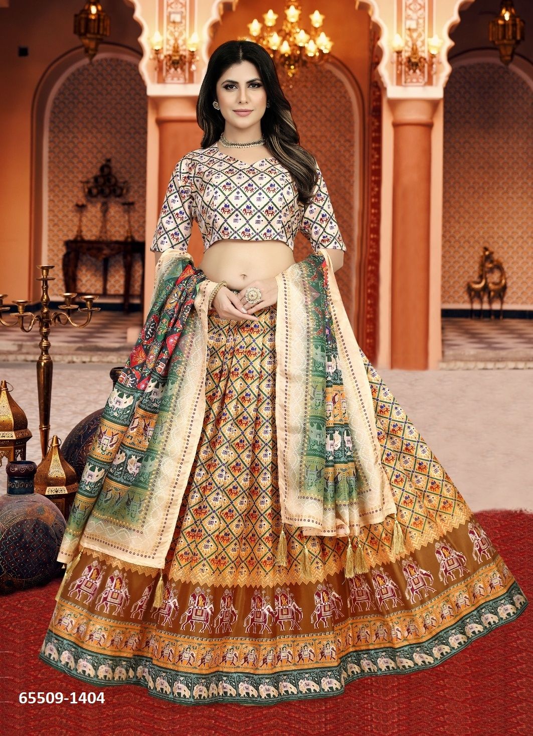 LUCAYA 14 - Catalog # 65509 (Set of 7 Semi-Stitched Lehengas) LUCAYA 14 - Catalog # 65509 (Set of 7 Semi-Stitched Lehengas)