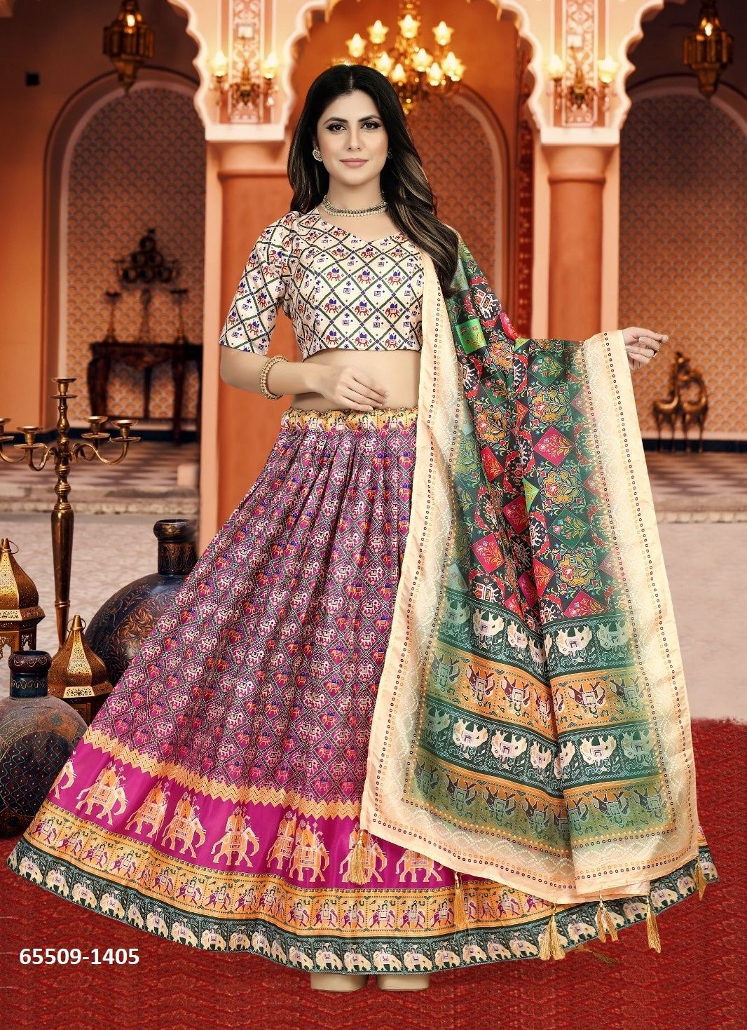 LUCAYA 14 - Catalog # 65509 (Set of 7 Semi-Stitched Lehengas) LUCAYA 14 - Catalog # 65509 (Set of 7 Semi-Stitched Lehengas)