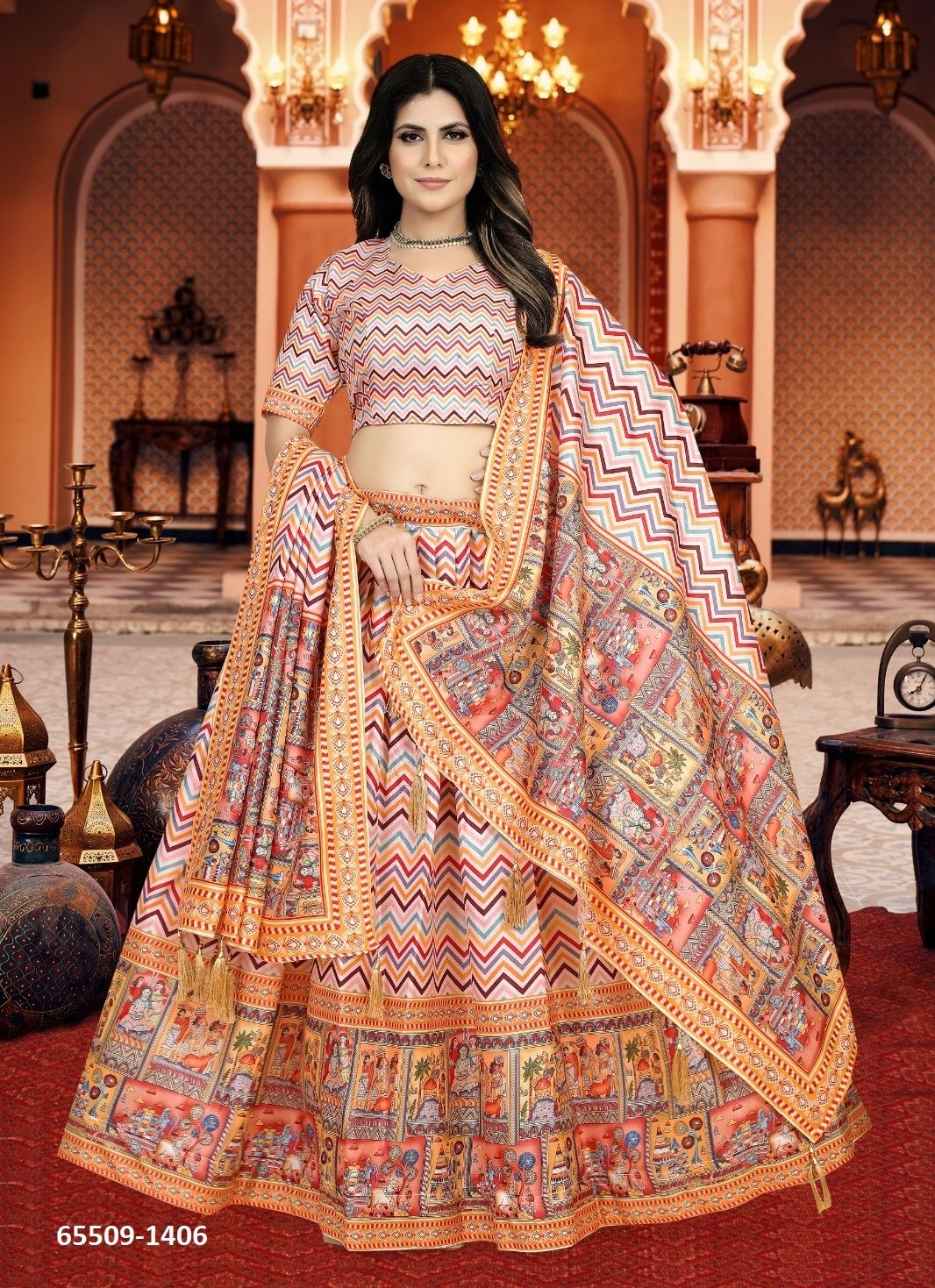LUCAYA 14 - Catalog # 65509 (Set of 7 Semi-Stitched Lehengas) LUCAYA 14 - Catalog # 65509 (Set of 7 Semi-Stitched Lehengas)
