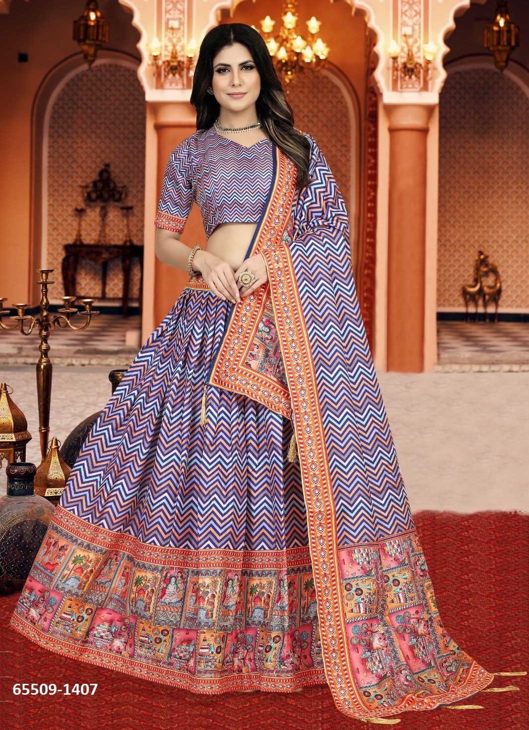 LUCAYA 14 - Catalog # 65509 (Set of 7 Semi-Stitched Lehengas) LUCAYA 14 - Catalog # 65509 (Set of 7 Semi-Stitched Lehengas)