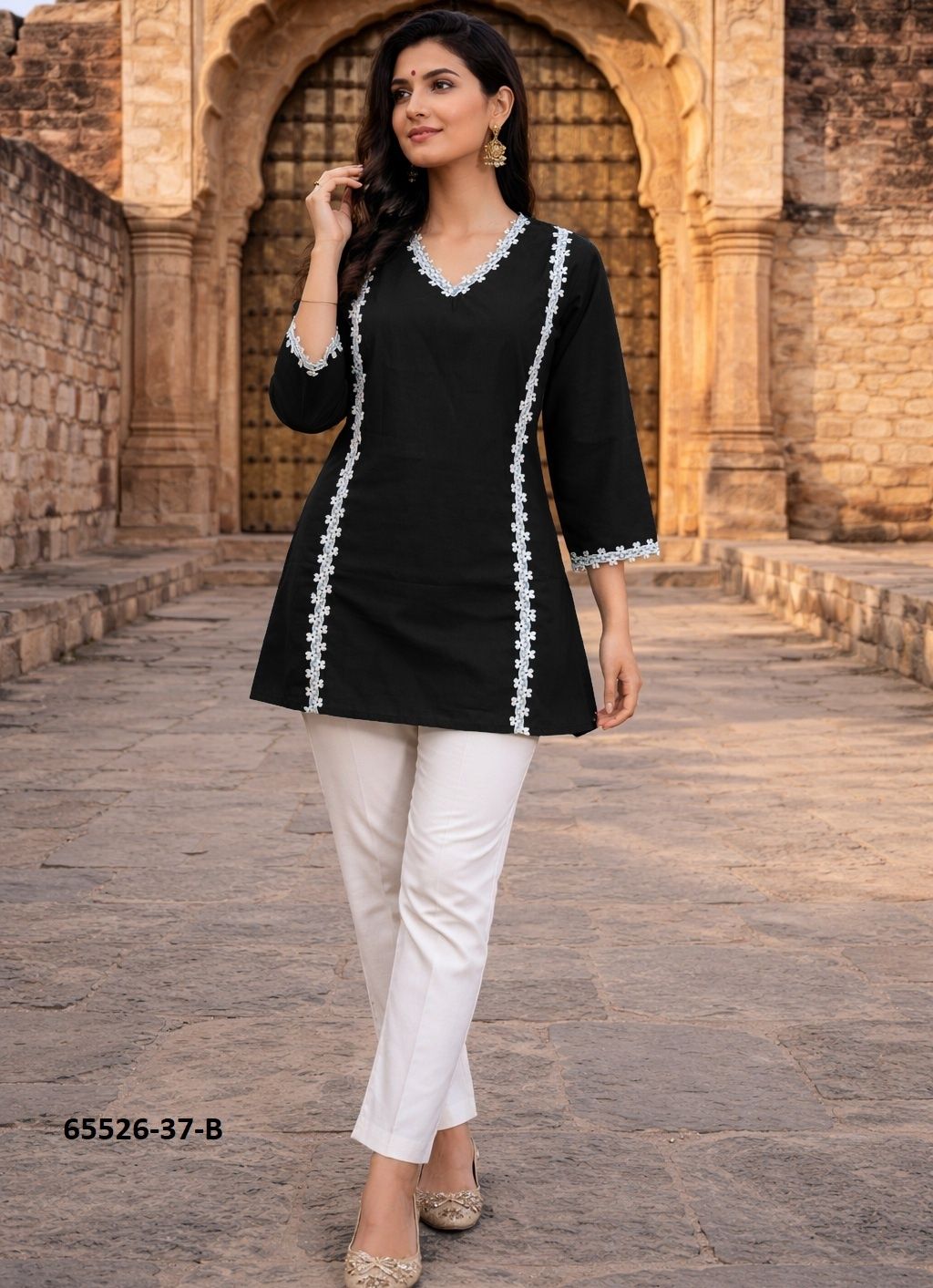 SERIES 37 - Catalog # 65526 (Set of 2 Readymade Women's Kurtis / Tops)