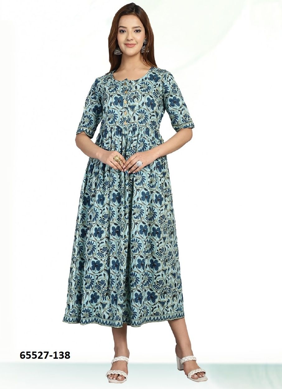 FROCK STYLE DRESS 138 - Catalog # 65527 (Set of 6 Readymade Women's Kurtis / Tops) FROCK STYLE DRESS 138 - Catalog # 65527 (Set of 6 Readymade Women's Kurtis / Tops)