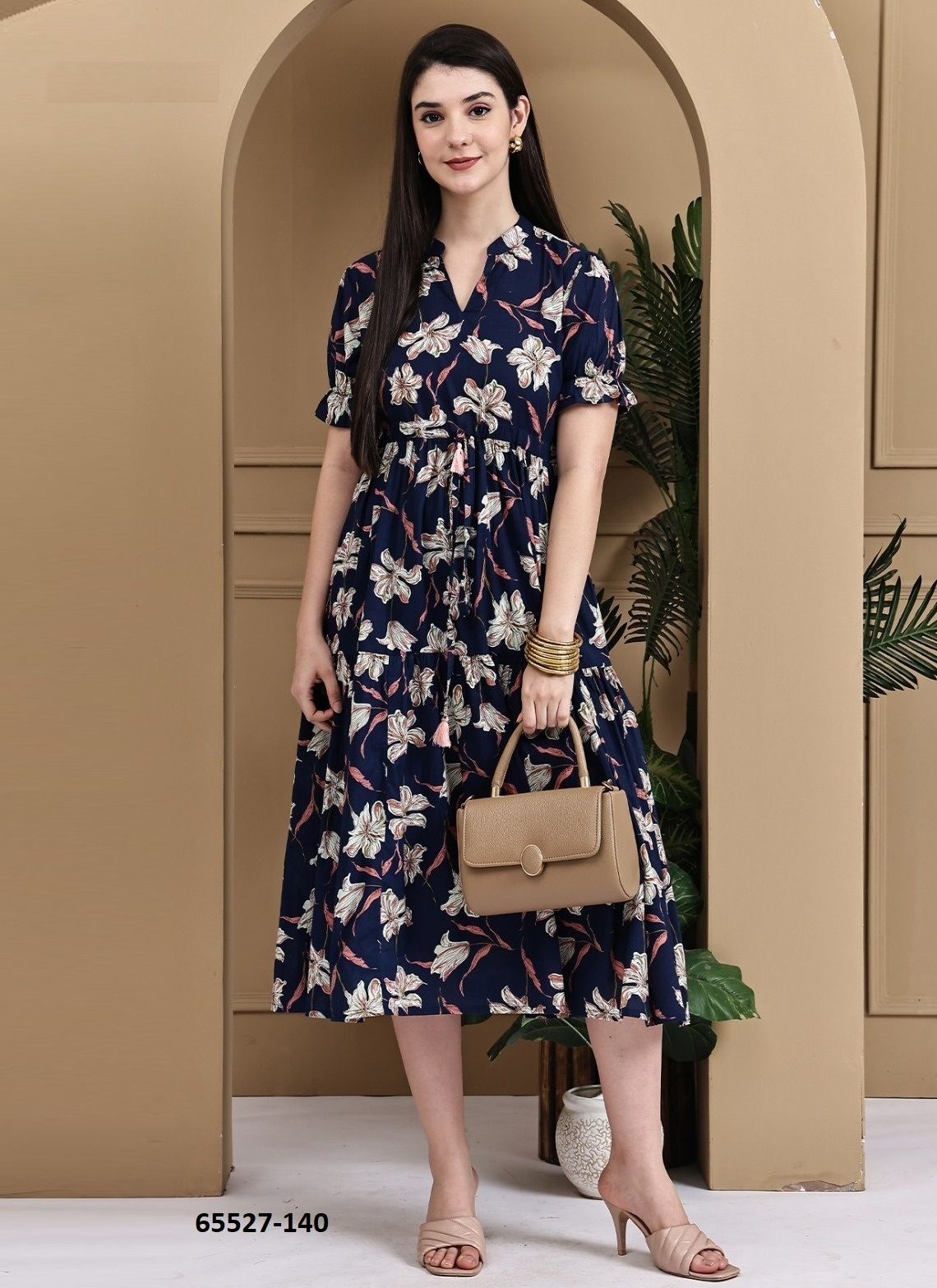 FROCK STYLE DRESS 138 - Catalog # 65527 (Set of 6 Readymade Women's Kurtis / Tops) FROCK STYLE DRESS 138 - Catalog # 65527 (Set of 6 Readymade Women's Kurtis / Tops)