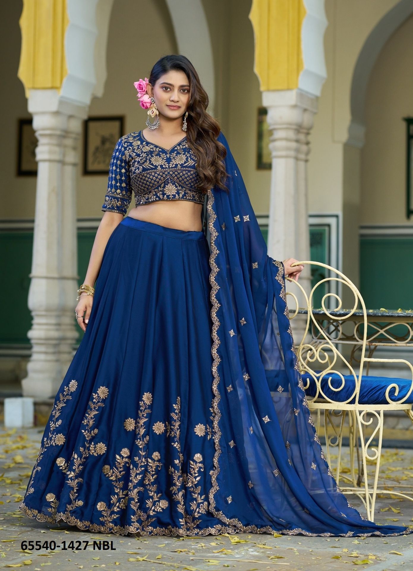 SERIES 1427 - Catalog # 65540 (Set of 4 Semi-Stitched Lehengas)