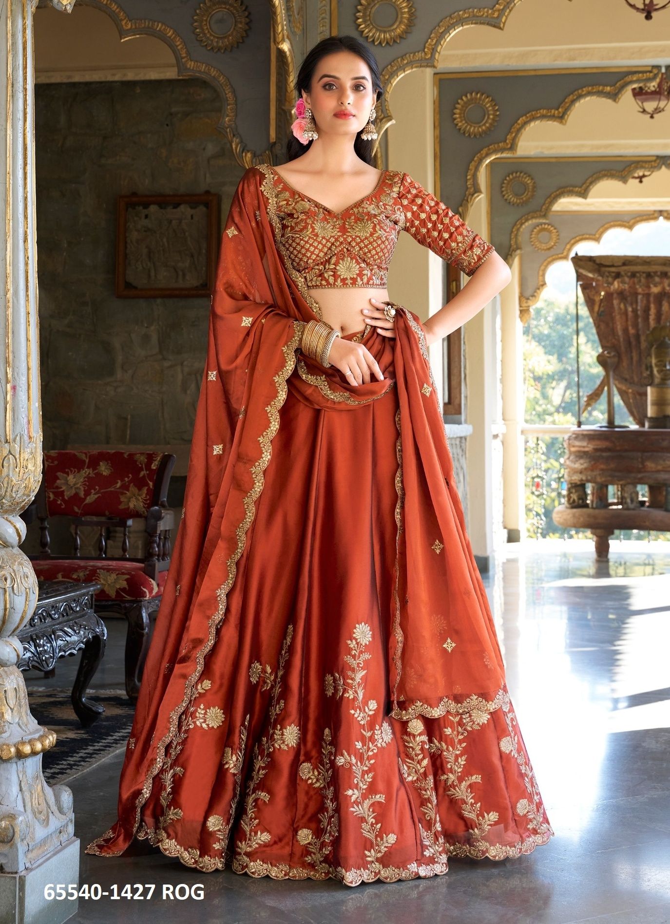 SERIES 1427 - Catalog # 65540 (Set of 4 Semi-Stitched Lehengas)