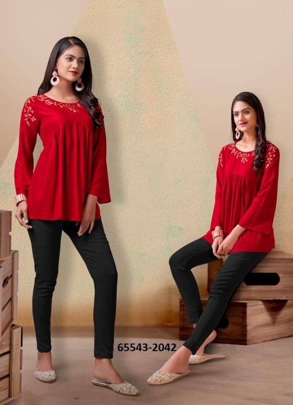 SHORT TOP 1 - Catalog # 65543 (Set of 3 Readymade Women's Kurtis / Tops) SHORT TOP 1 - Catalog # 65543 (Set of 3 Readymade Women's Kurtis / Tops)