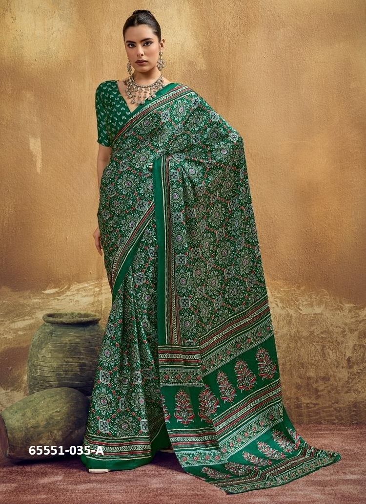 PURE AJRAKH 35 - Catalog # 65551 (Set of 6 Sarees) PURE AJRAKH 35 - Catalog # 65551 (Set of 6 Sarees)