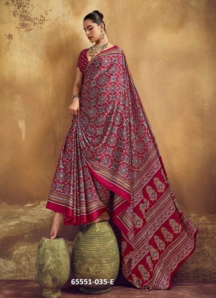 PURE AJRAKH 35 - Catalog # 65551 (Set of 6 Sarees) PURE AJRAKH 35 - Catalog # 65551 (Set of 6 Sarees)