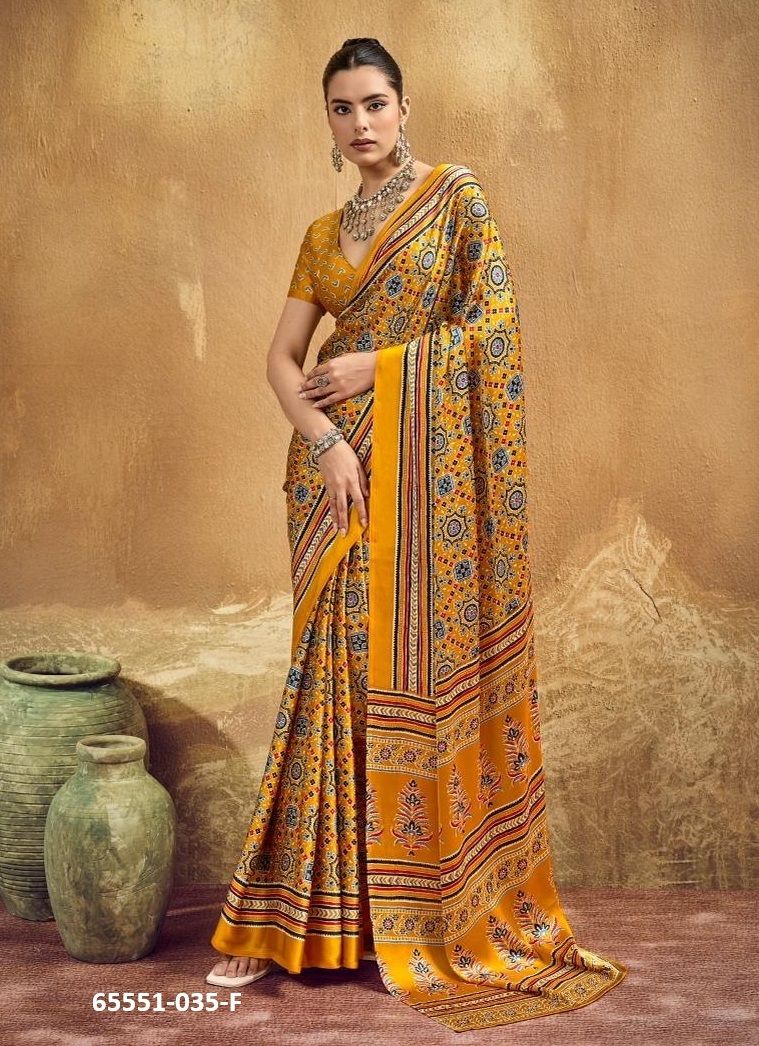 PURE AJRAKH 35 - Catalog # 65551 (Set of 6 Sarees) PURE AJRAKH 35 - Catalog # 65551 (Set of 6 Sarees)