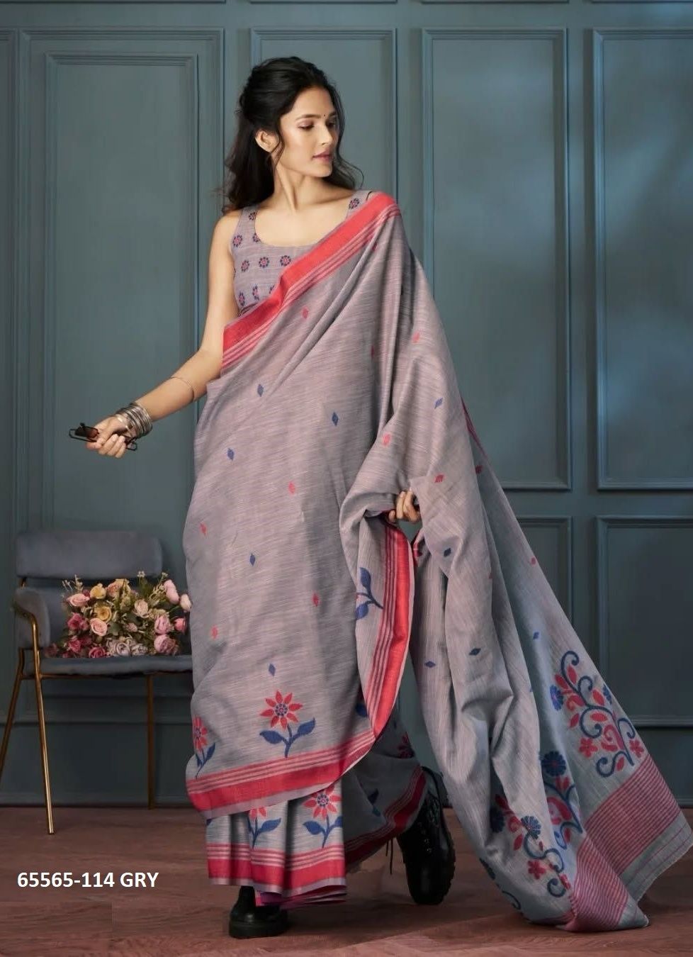 SERIES 114 - Catalog # 65565 (Set of 5 Sarees) SERIES 114 - Catalog # 65565 (Set of 5 Sarees)
