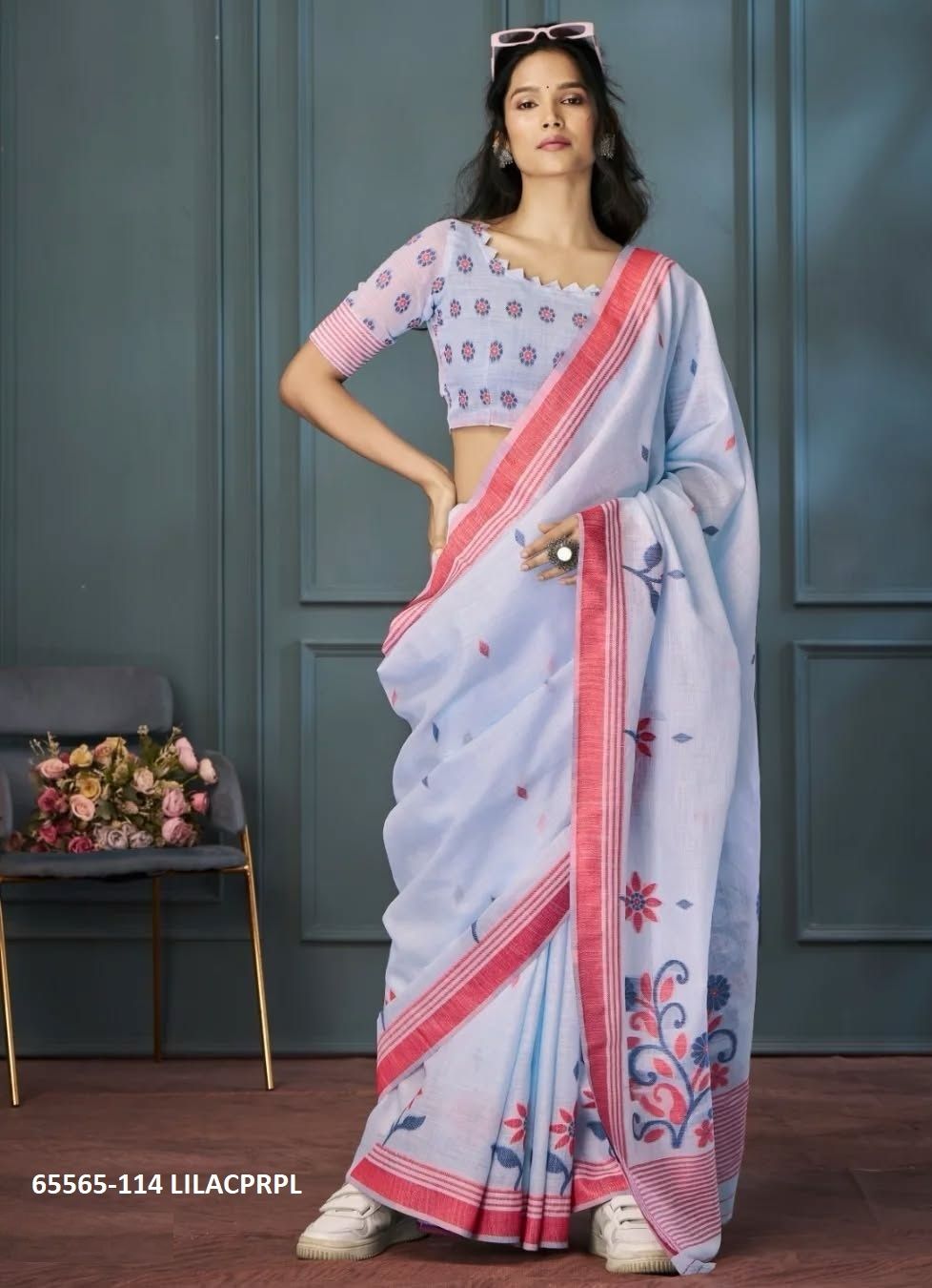 SERIES 114 - Catalog # 65565 (Set of 5 Sarees) SERIES 114 - Catalog # 65565 (Set of 5 Sarees)