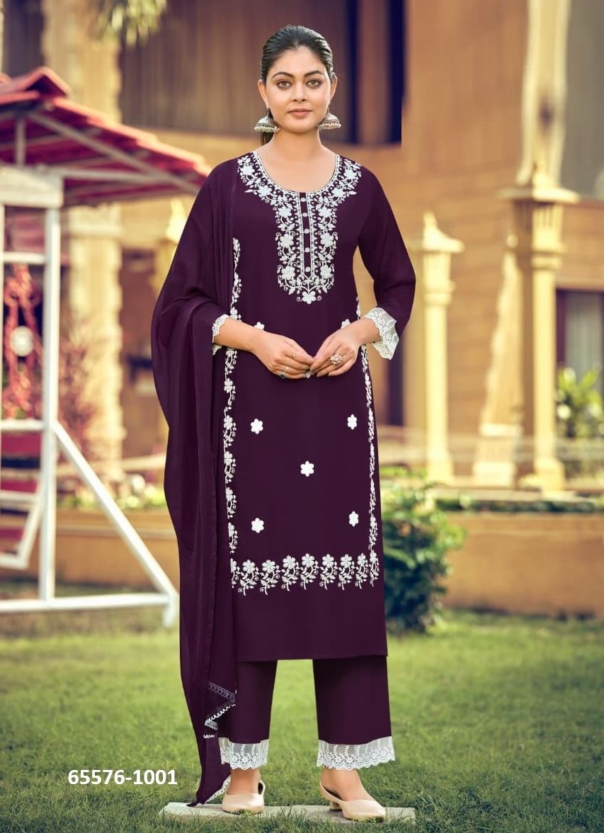 WHITE LOTUS 3 - Catalog # 65576 (Set of 6 Readymade Salwar Suits) WHITE LOTUS 3 - Catalog # 65576 (Set of 6 Readymade Salwar Suits)