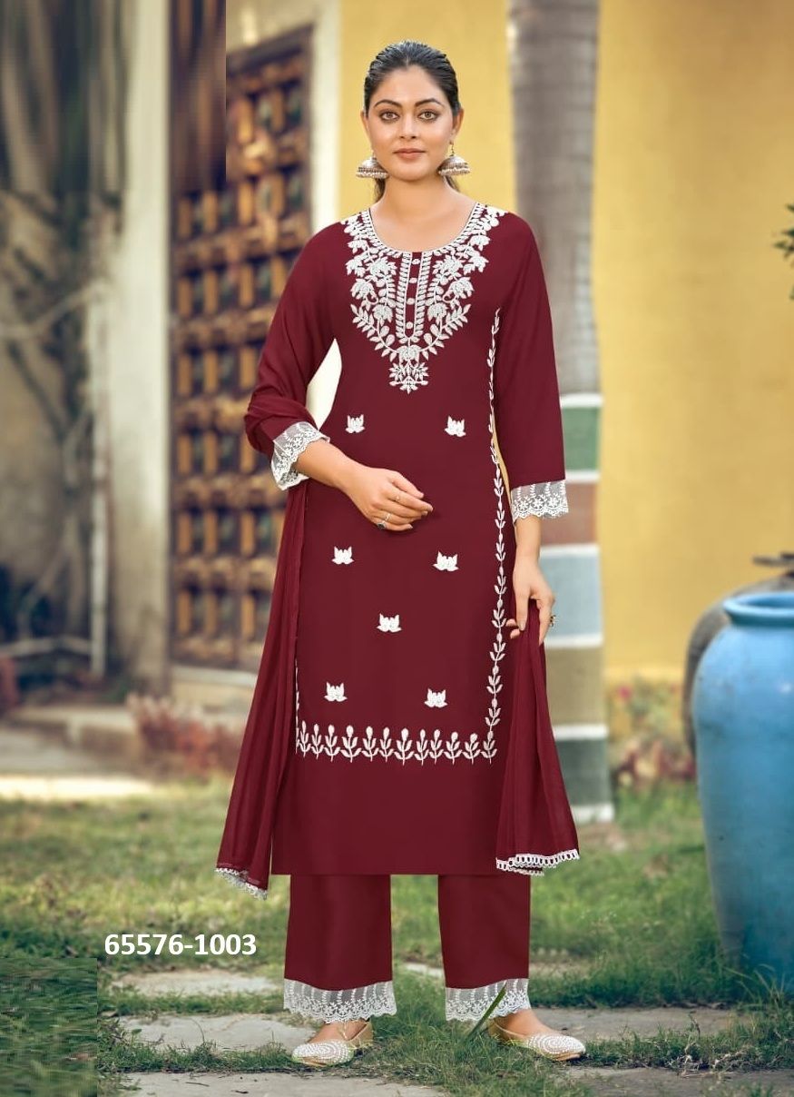 WHITE LOTUS 3 - Catalog # 65576 (Set of 6 Readymade Salwar Suits) WHITE LOTUS 3 - Catalog # 65576 (Set of 6 Readymade Salwar Suits)