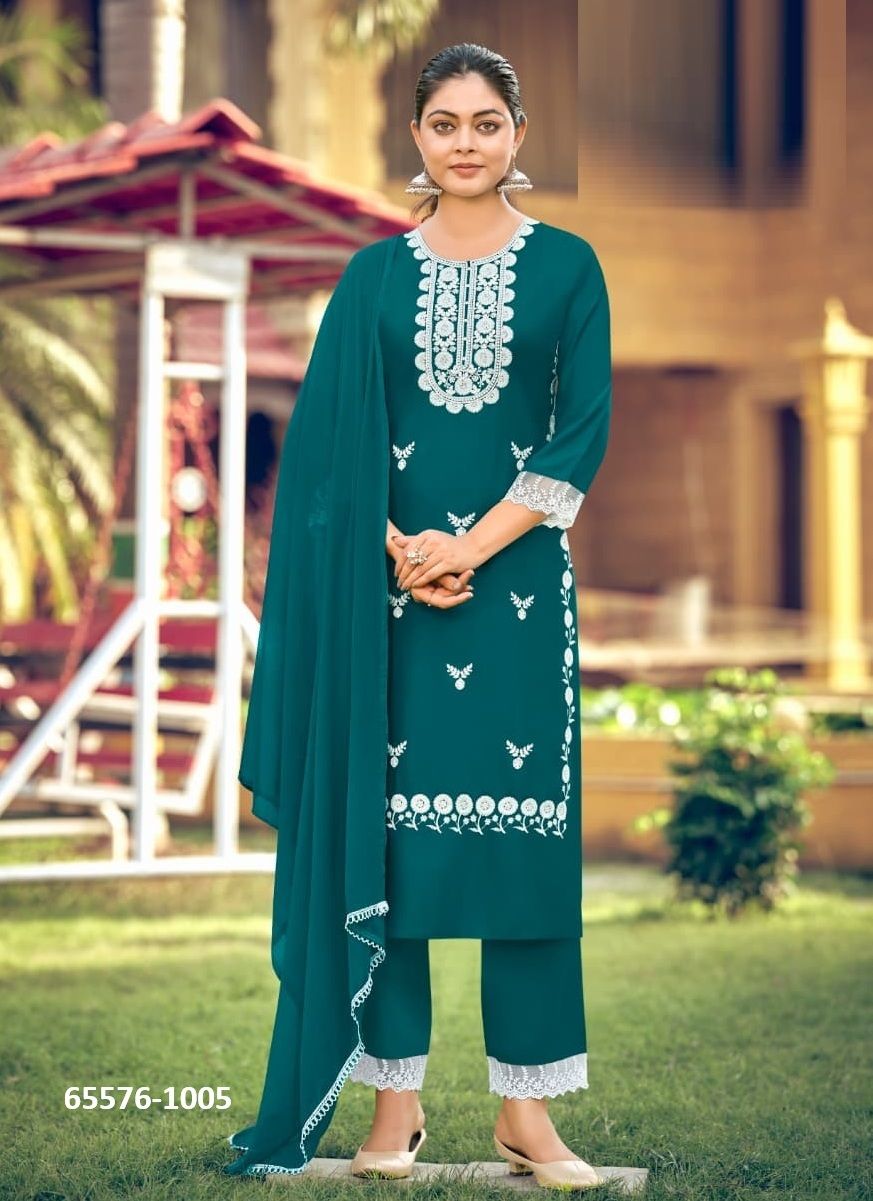 WHITE LOTUS 3 - Catalog # 65576 (Set of 6 Readymade Salwar Suits) WHITE LOTUS 3 - Catalog # 65576 (Set of 6 Readymade Salwar Suits)