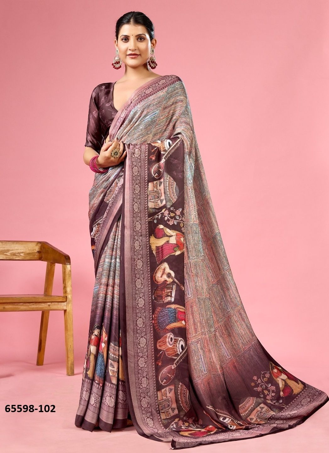 SATIN BEAUTY - Catalog # 65598 (Set of 8 Sarees)