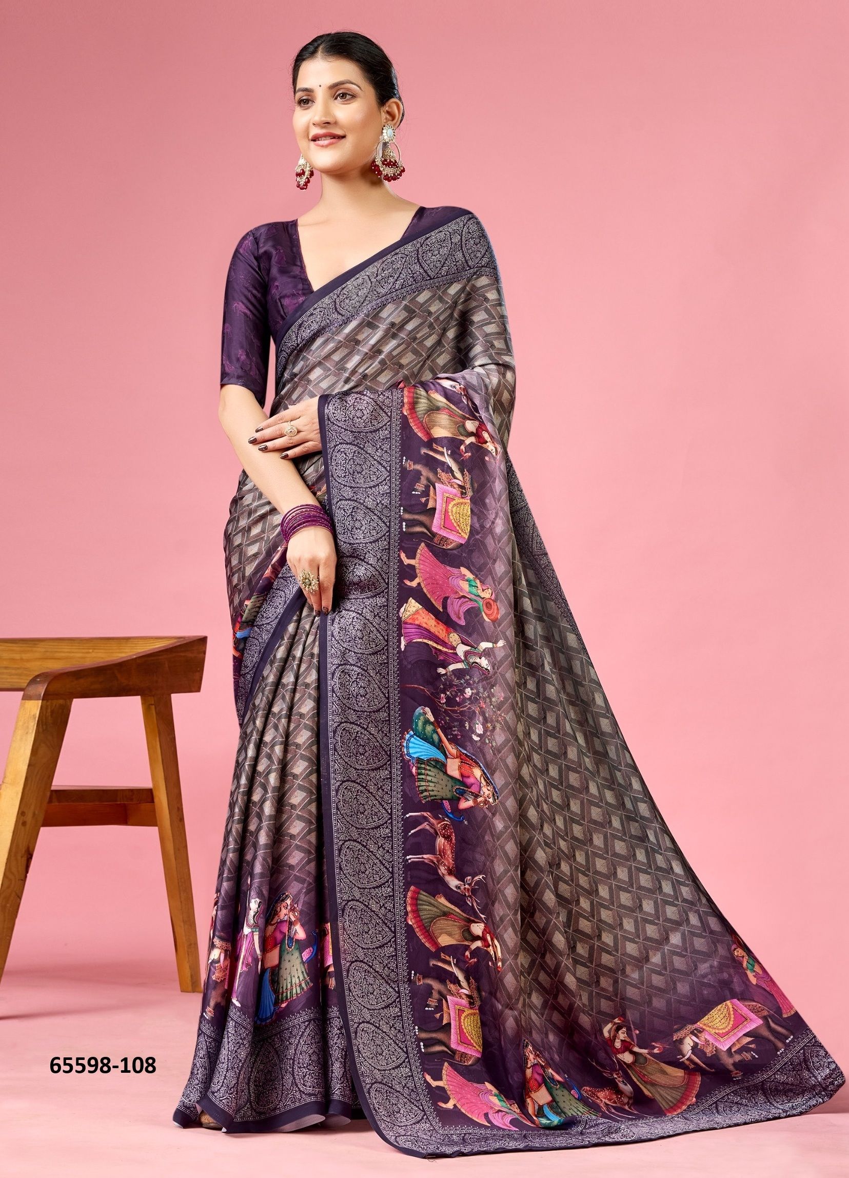 SATIN BEAUTY - Catalog # 65598 (Set of 8 Sarees)