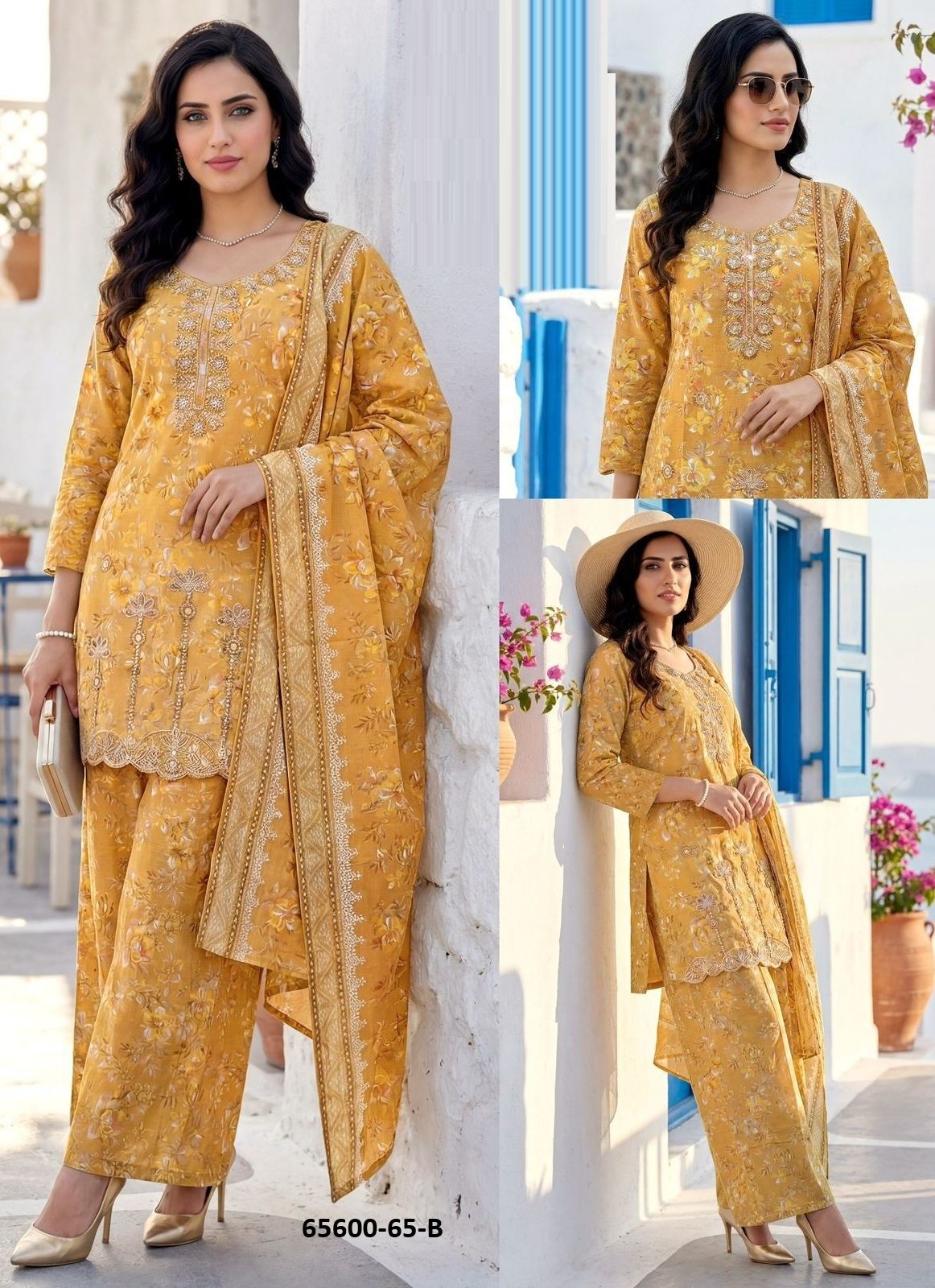SERIES P65 - Catalog # 65600 (Set of 4 SIZE-SETS [Readymade Salwar Suits])
