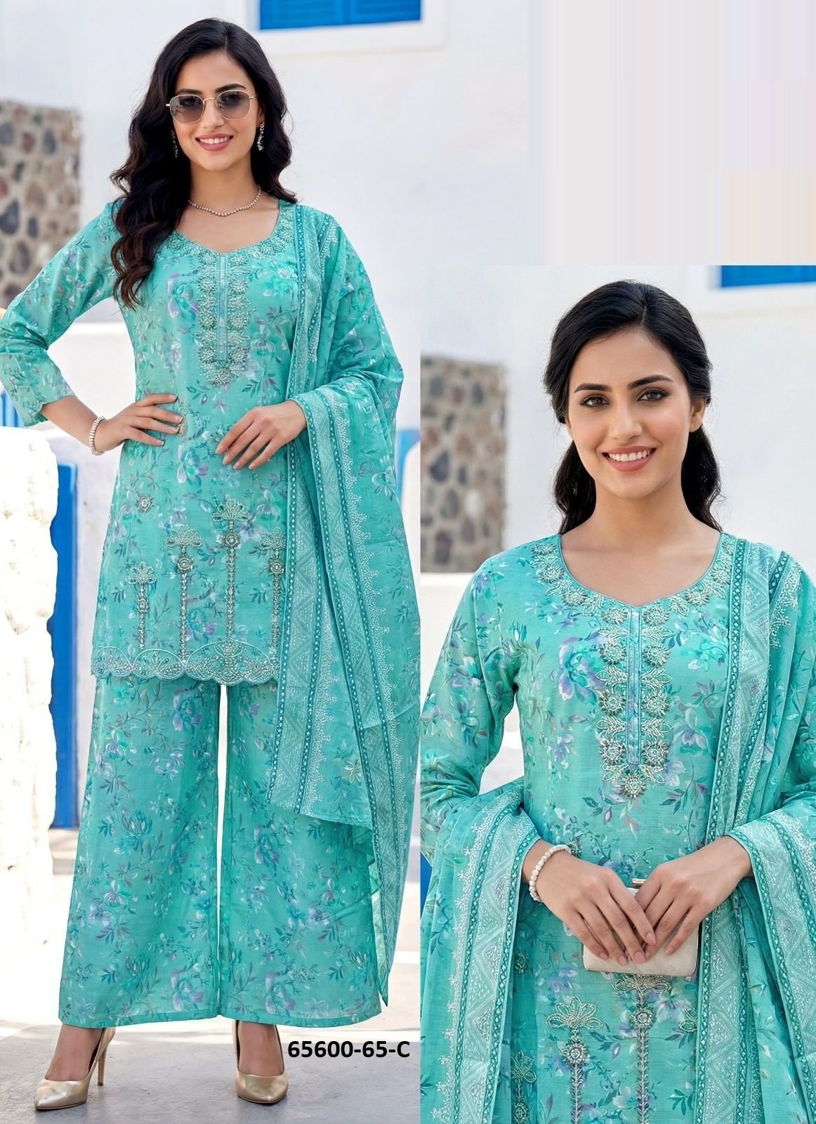 SERIES P65 - Catalog # 65600 (Set of 4 SIZE-SETS [Readymade Salwar Suits])