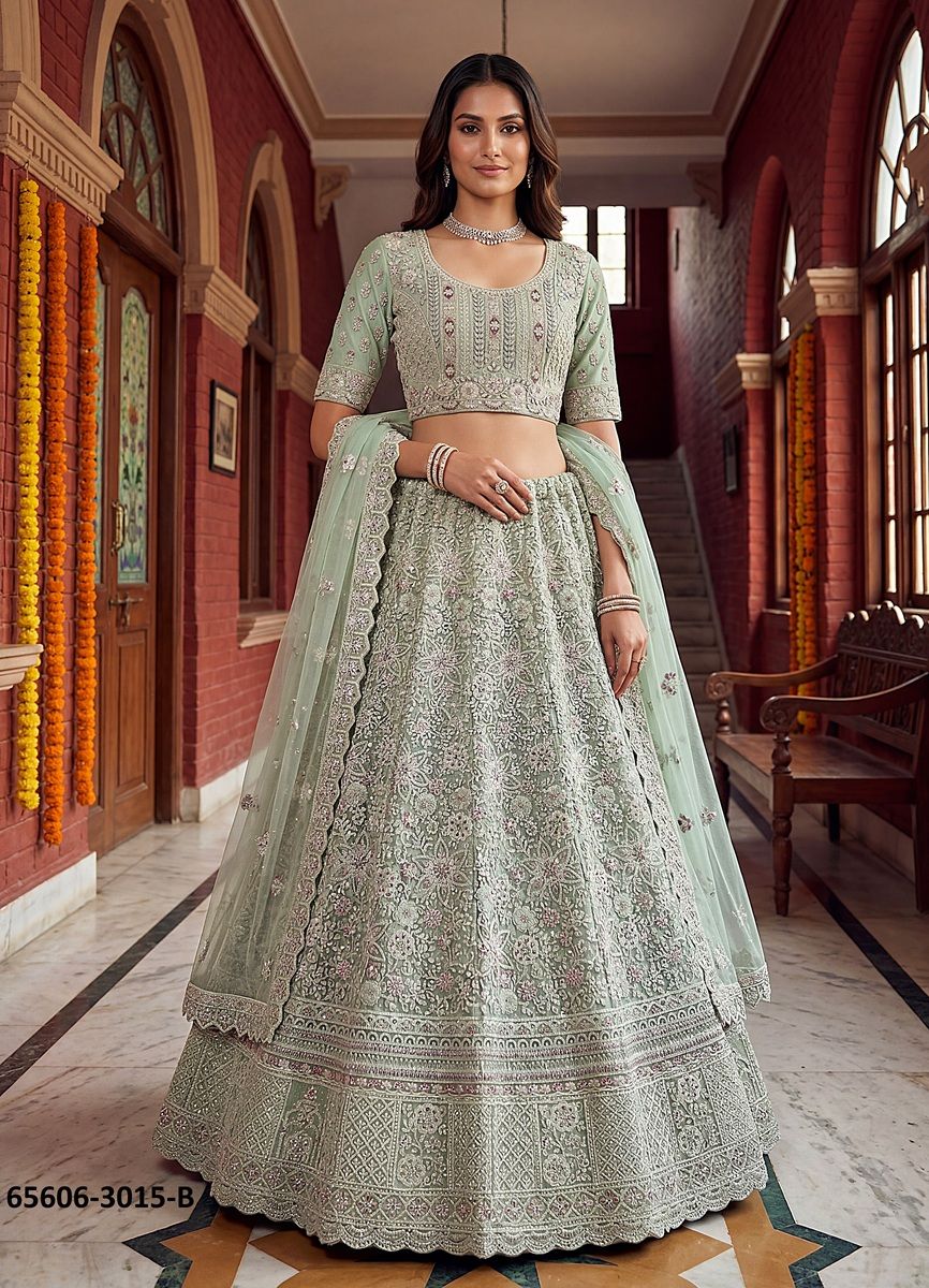 SERIES 3015 - Catalog # 65606 (Set of 3 Semi-Stitched Lehengas) SERIES 3015 - Catalog # 65606 (Set of 3 Semi-Stitched Lehengas)