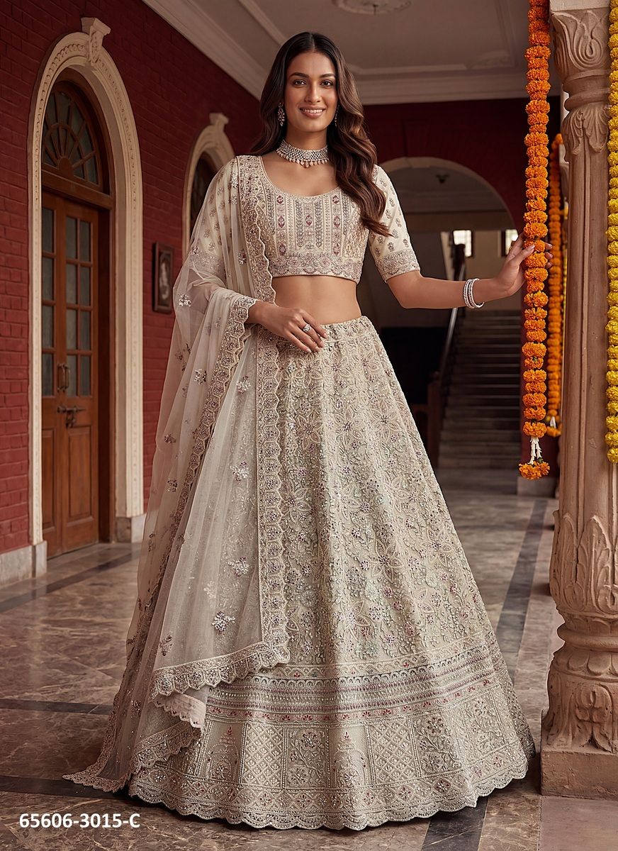 SERIES 3015 - Catalog # 65606 (Set of 3 Semi-Stitched Lehengas) SERIES 3015 - Catalog # 65606 (Set of 3 Semi-Stitched Lehengas)