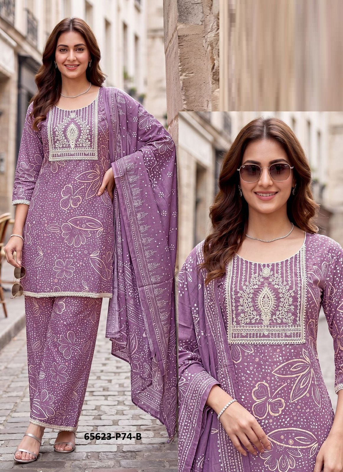 SERIES P74 - Catalog # 65623 (Set of 4 SIZE-SETS [Readymade Salwar Suits])