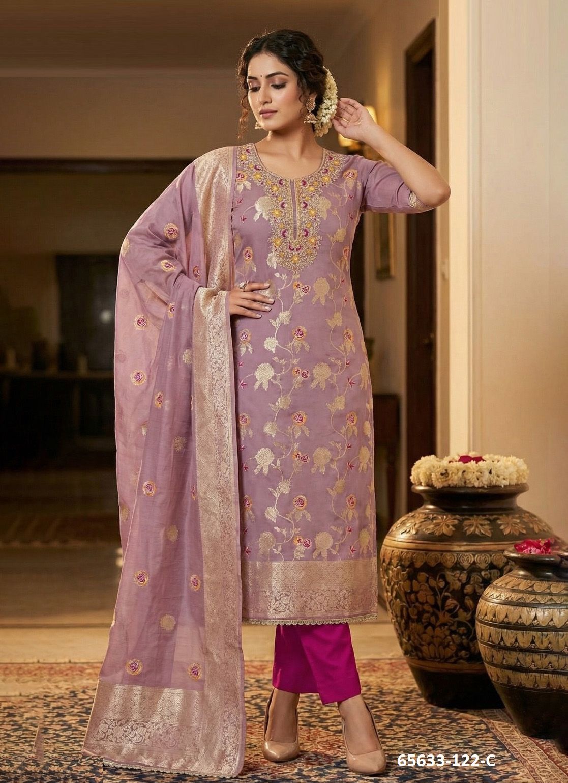 RIMZIM 22 - Catalog # 65633 (Set of 5 Readymade Salwar Suits)